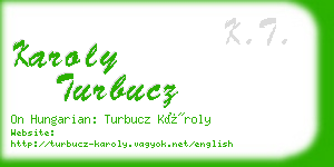 karoly turbucz business card